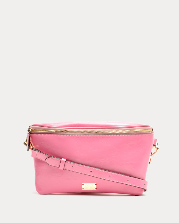 Billie Sling Bag - Crinkled Leather Pink - Frances Valentine