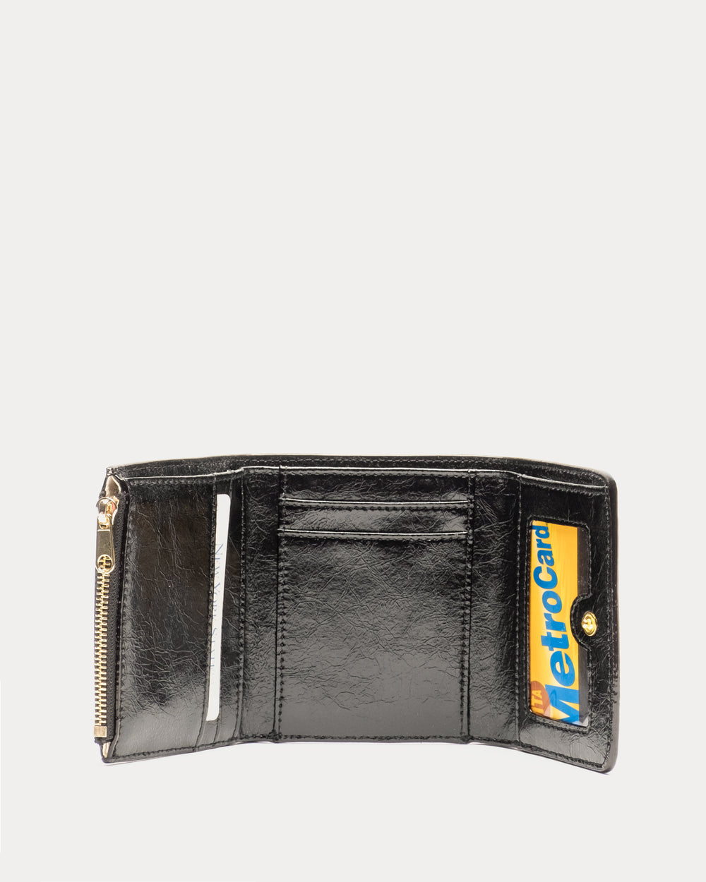 Perfect Wallet - Crinkled Leather Black - Frances Valentine