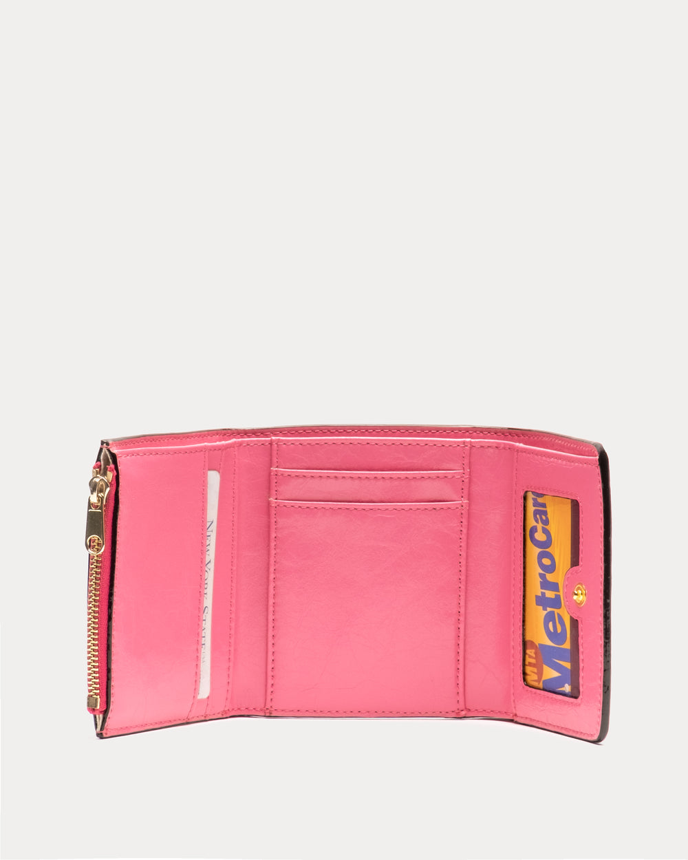 Perfect Wallet - Crinkled Leather Pink - Frances Valentine
