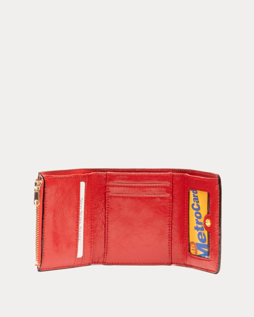 Perfect Wallet - Crinkled Leather Red - Frances Valentine