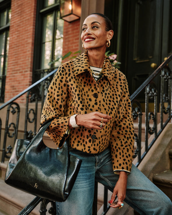 Cosette Faux Fur Jacket - Cheetah Coats & Jackets Frances Valentine