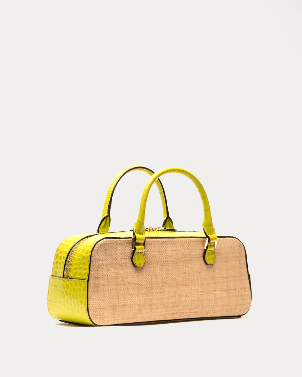 E/W Tote Raffia - Natural/Chartreuse Handbag Frances Valentine