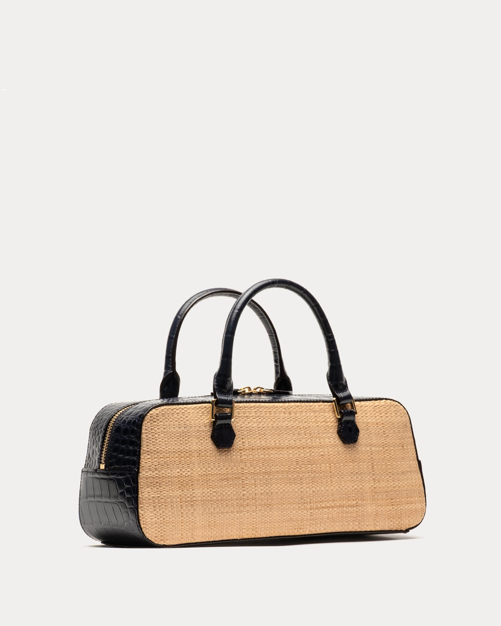 E/W Tote Raffia - Natural/Navy Handbag Frances Valentine