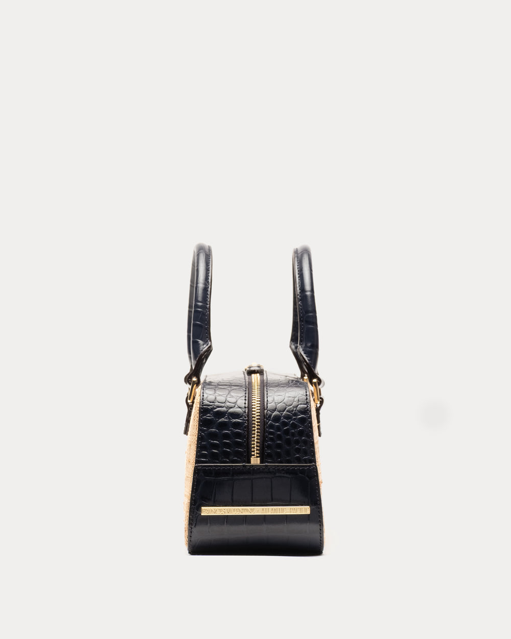 E/W Tote Raffia - Natural/Navy Handbag Frances Valentine