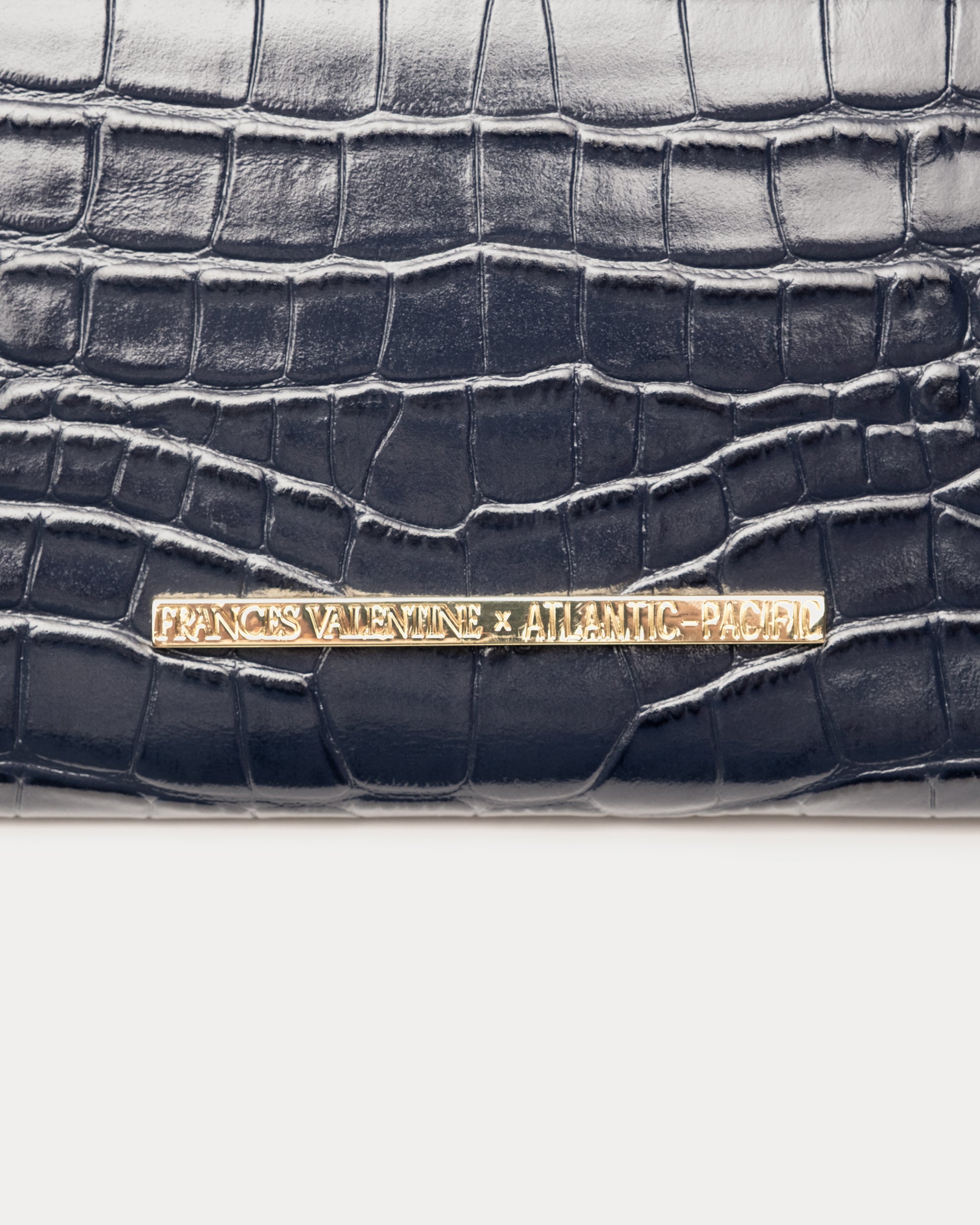 Supersize Croc Clutch - Navy – Frances Valentine