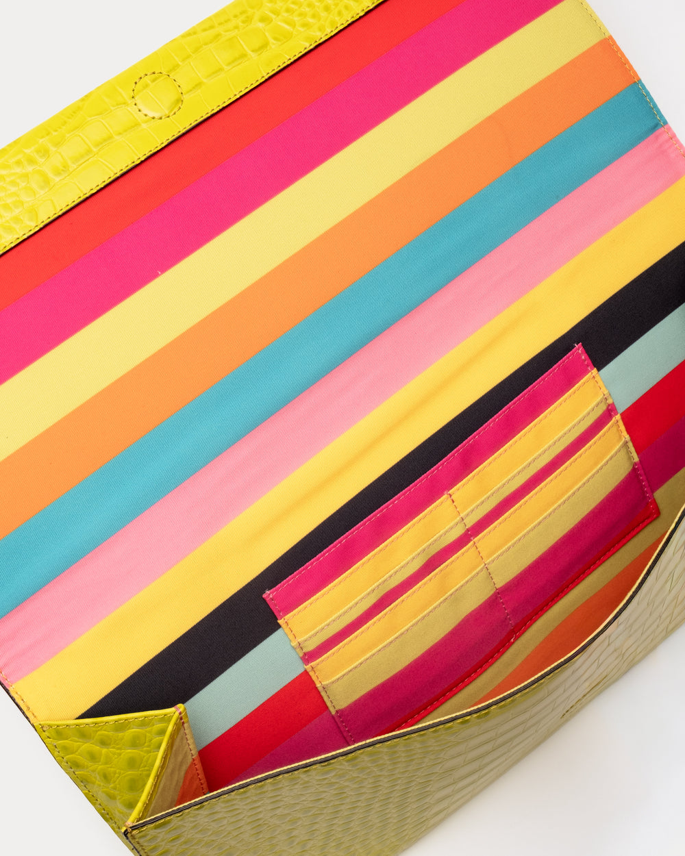 Supersize Croc Clutch - Chartreuse Handbag Frances Valentine