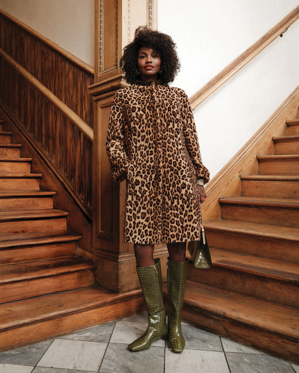 Dame Faux Fur Coat - Leopard Coats & Jackets Frances Valentine