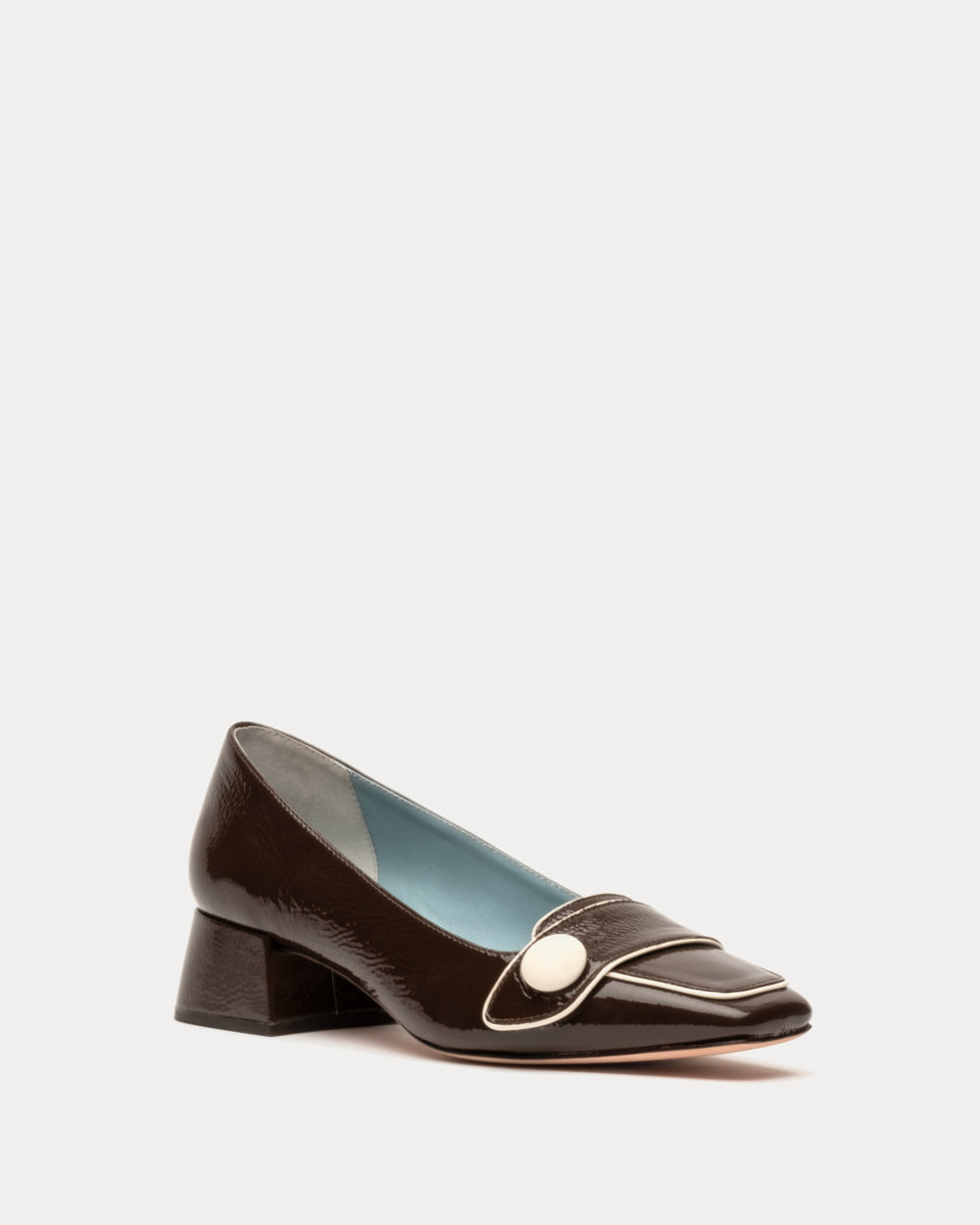 Mackie Patent Block Heel - Chocolate Heels Frances Valentine