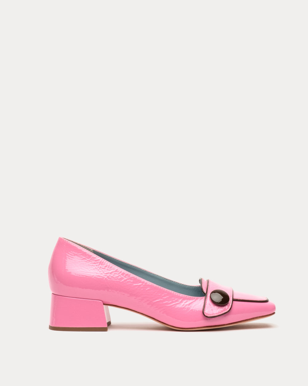 Mackie Patent Block Heel - Pink Heels Frances Valentine