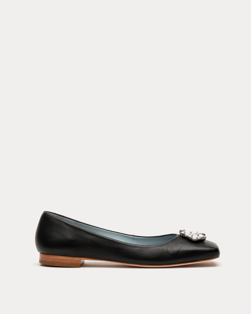 Square Toe Ballet Flat - Black - Frances Valentine