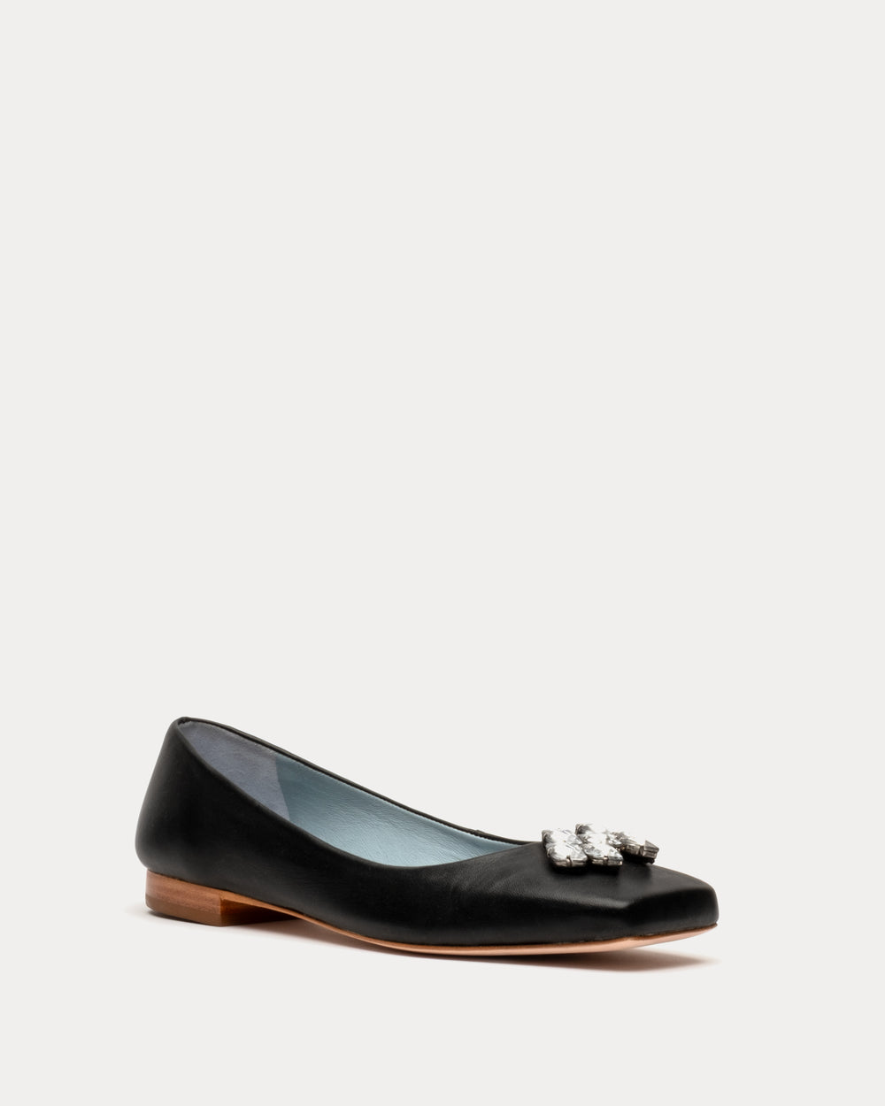 Square Toe Ballet Flat - Black - Frances Valentine