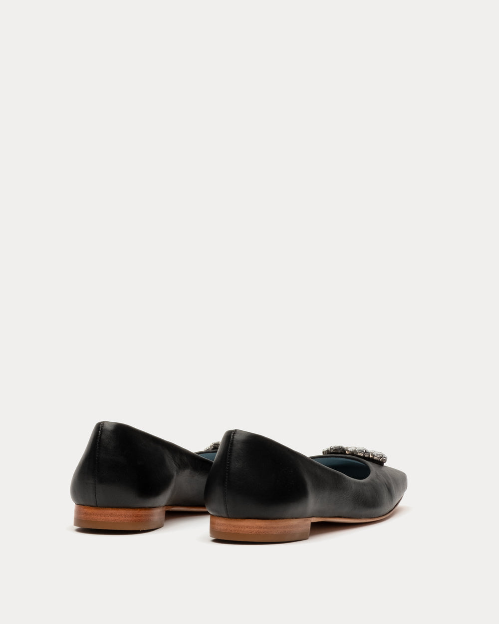 Square Toe Ballet Flat - Black - Frances Valentine
