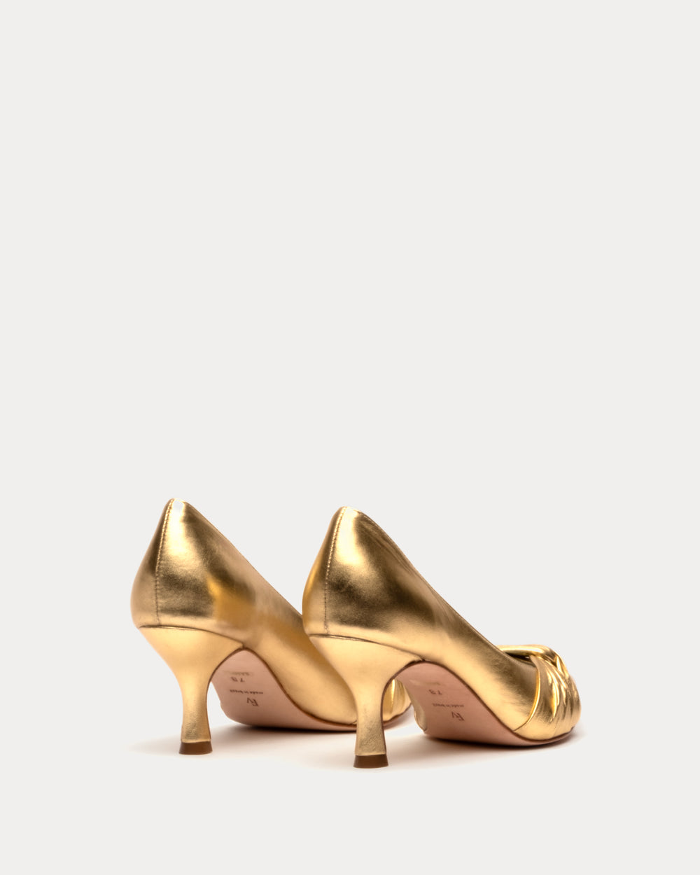 Knot Kitten Heel - Crinkle Nappa Platino - Frances Valentine