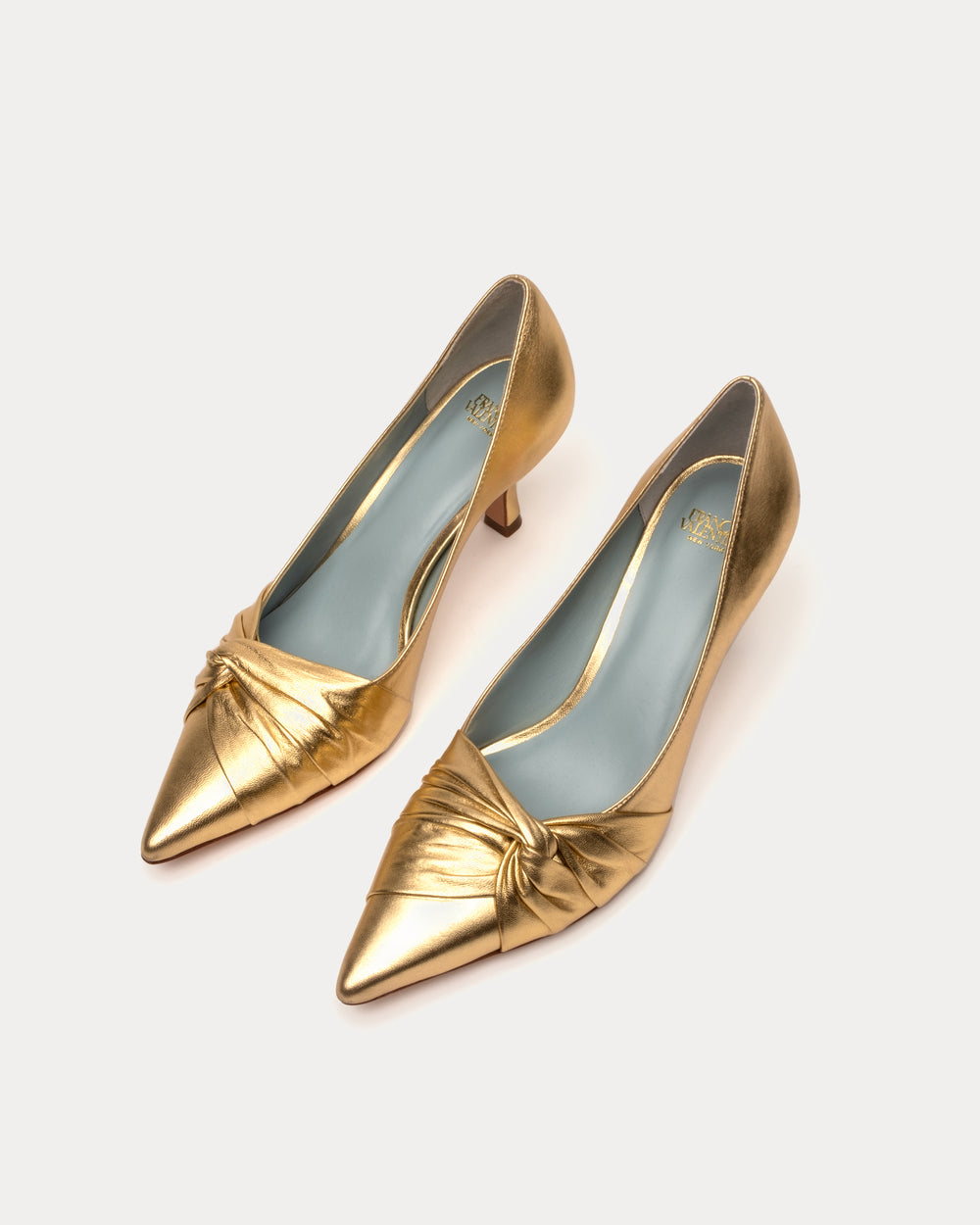Knot Kitten Heel - Crinkle Nappa Platino - Frances Valentine
