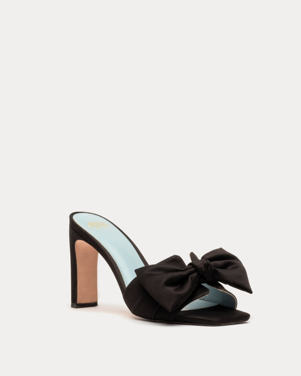 Hilary Satin Heel - Black Heels Frances Valentine