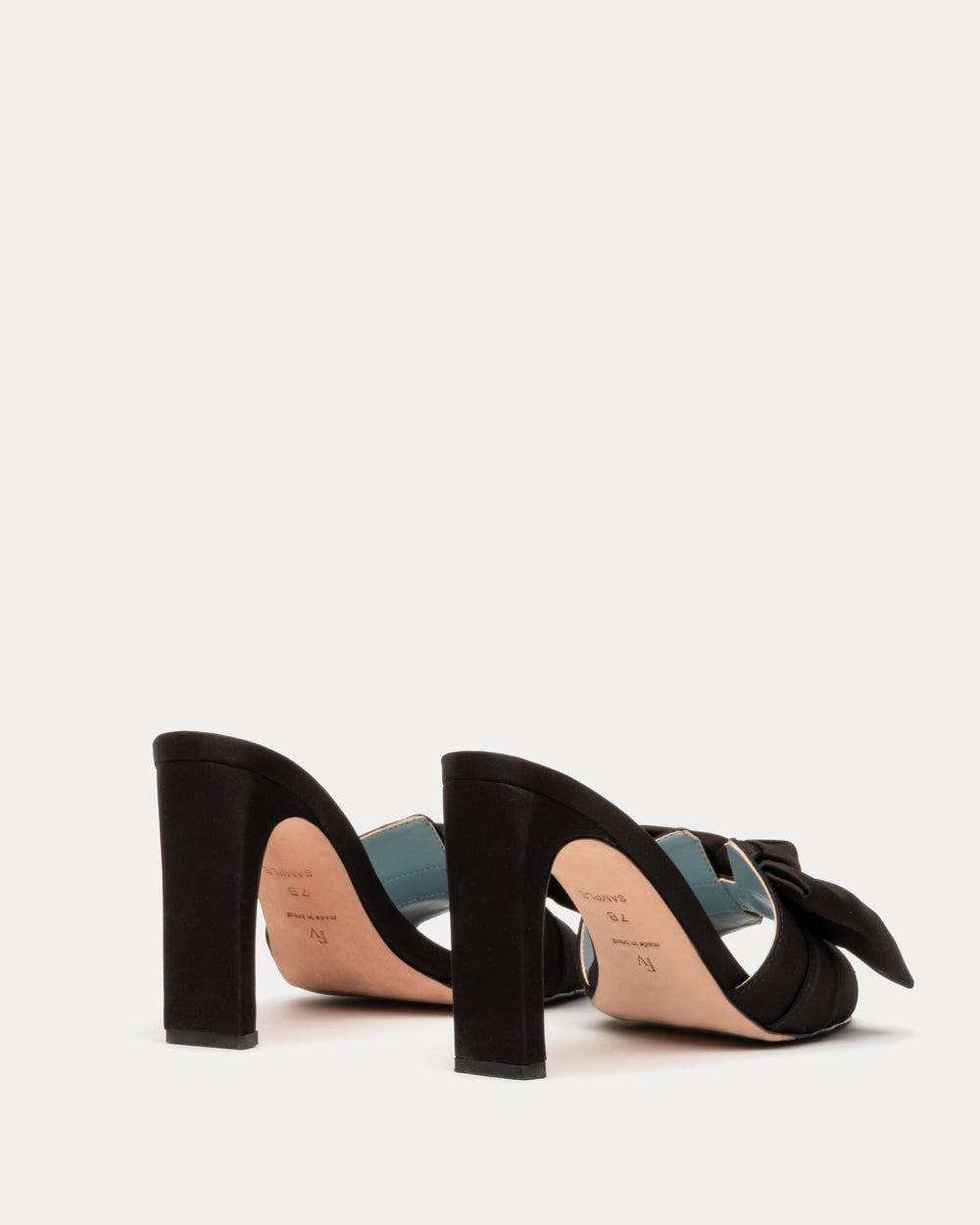Hilary Satin Heel - Black Heels Frances Valentine