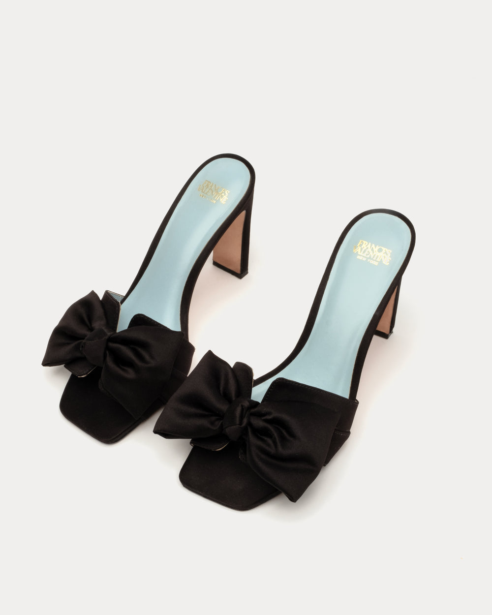Hilary Satin Heel - Black Heels Frances Valentine