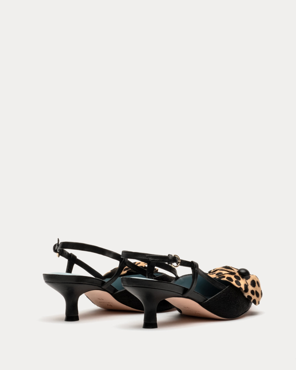 Flower Kitten Heel Black Haircalf - Frances Valentine
