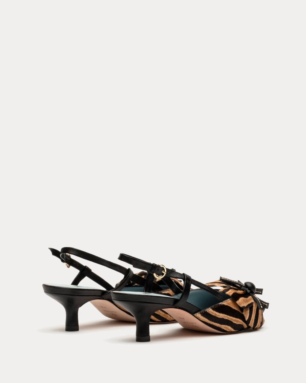 Flower Kitten Heel - Zebra Haircalf - Frances Valentine