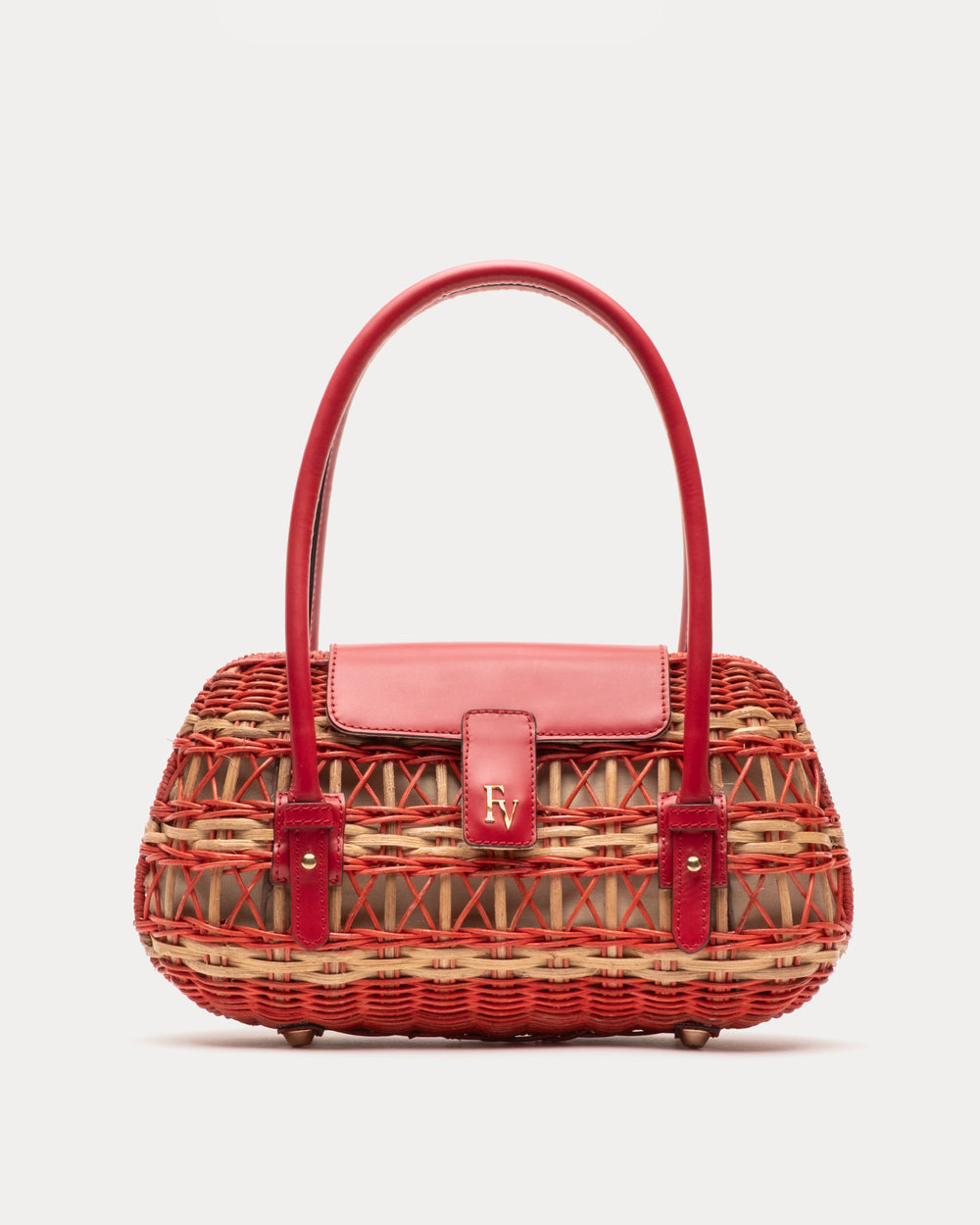 Tweety Basket Wicker w/Leather Wicker w/Leather Red/Toast OS Frances Valentine