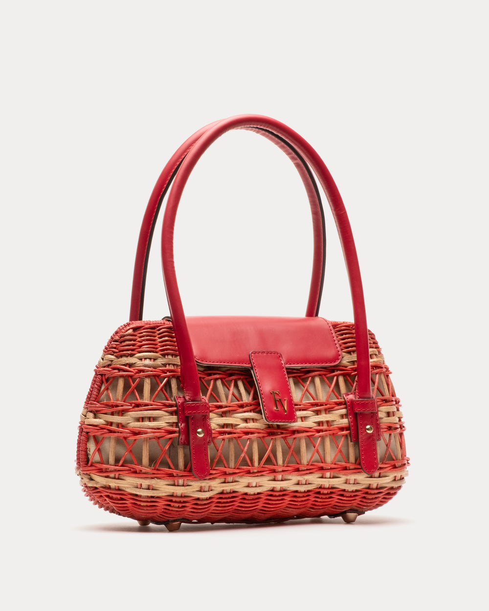 Tweety Basket Wicker w/Leather Wicker w/Leather Red/Toast OS Frances Valentine