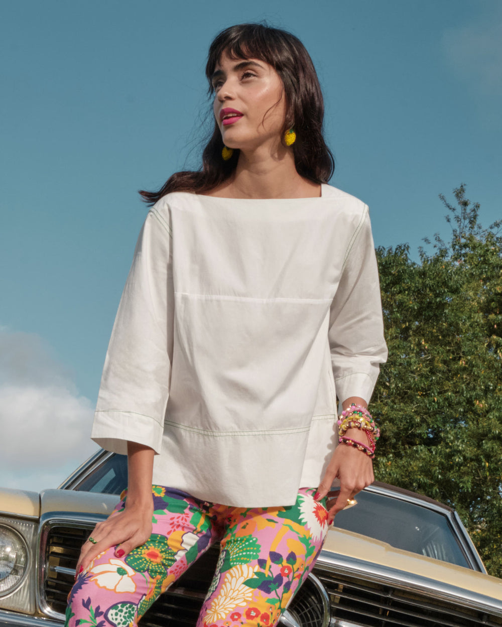 Carly Top - White - Frances Valentine