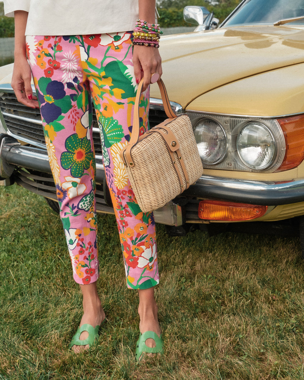 Lucy Cigarette Pant - Cotton Stretch Botanical Bash - Frances Valentine