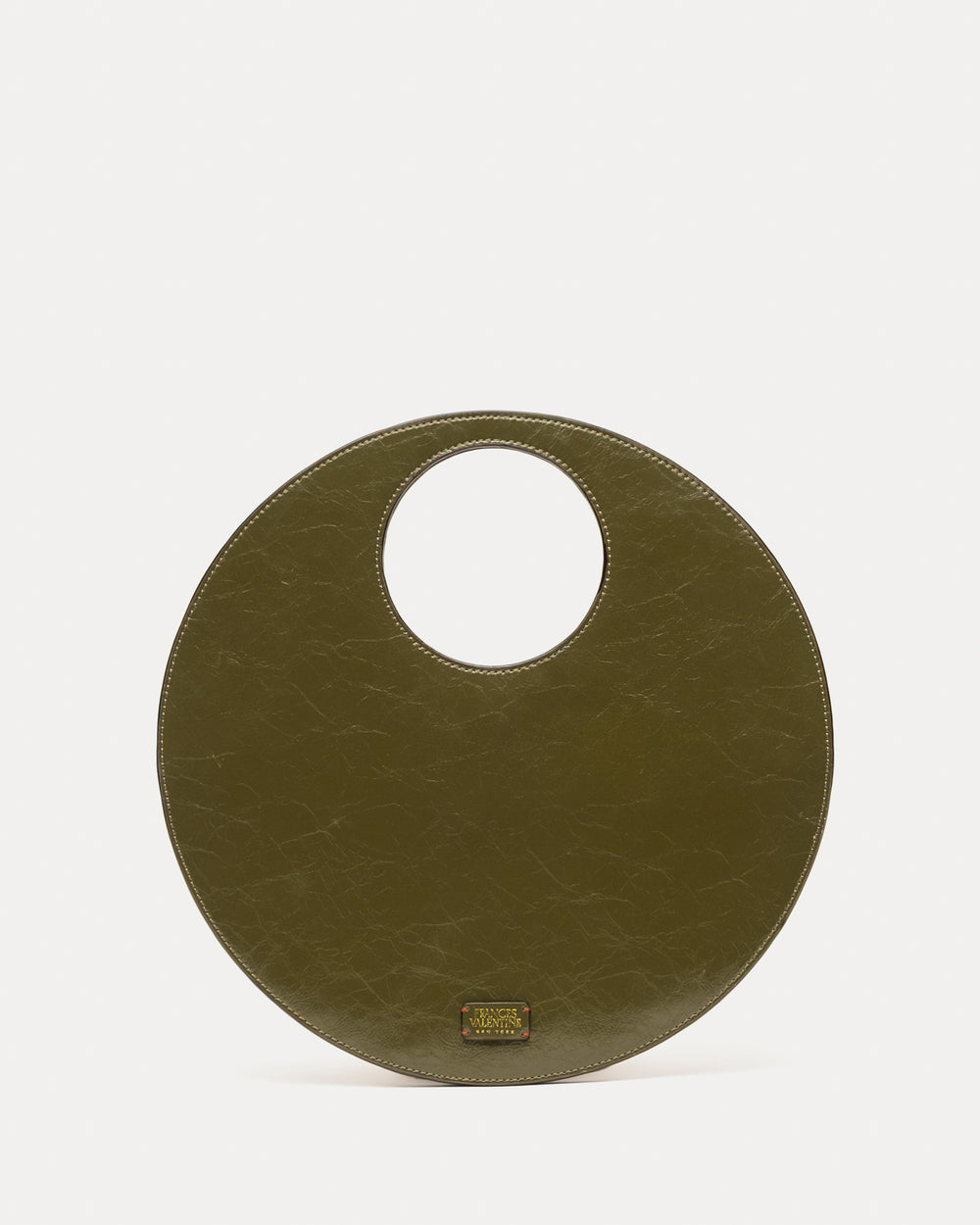 Juno Circle Bag - Crinkled Leather Olive - Frances Valentine