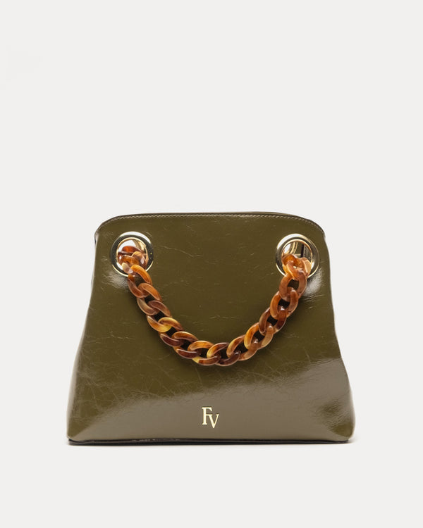 Skip Tote - Crinkled Leather Olive - Frances Valentine