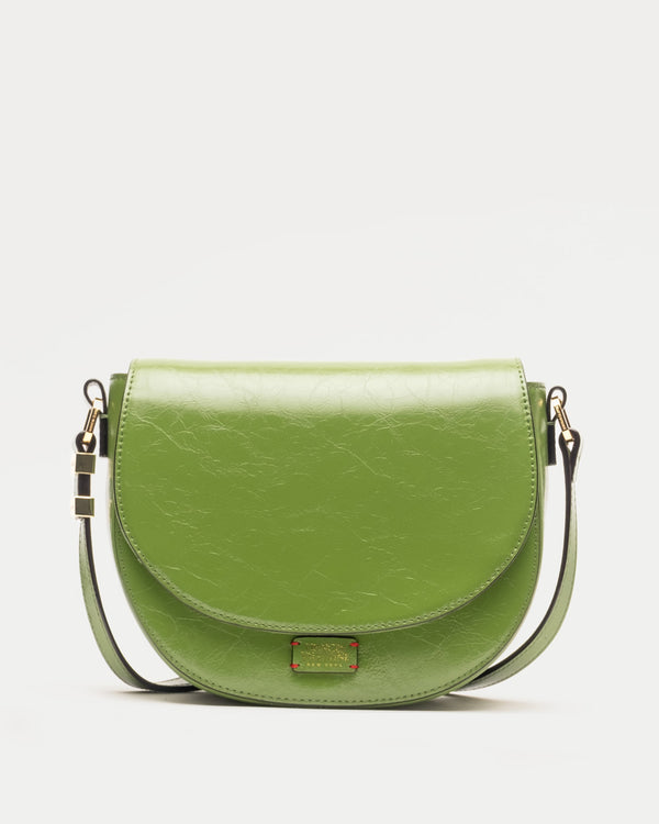 Ellen Crossbody - Crinkled Leather Green - Frances Valentine