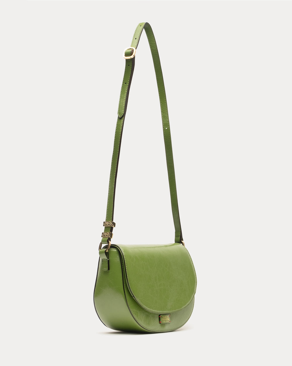 Ellen Crossbody - Crinkled Leather Green - Frances Valentine