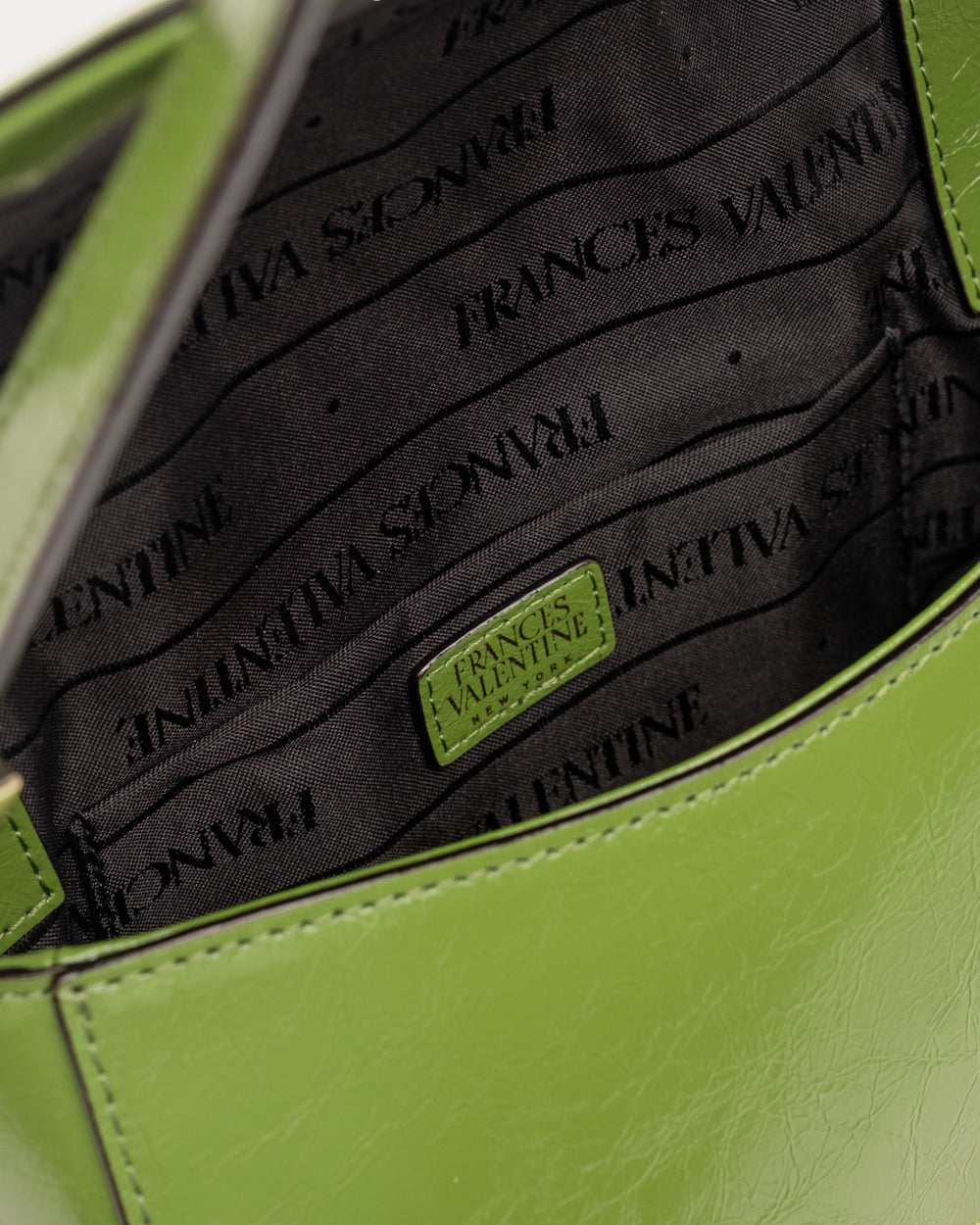 Ellen Crossbody - Crinkled Leather Green - Frances Valentine