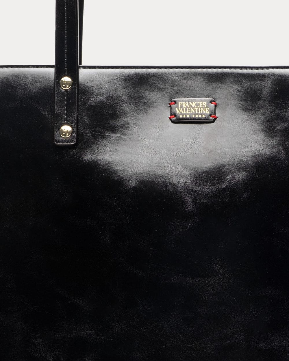 Trixie Tote - Glazed Leather Black - Frances Valentine
