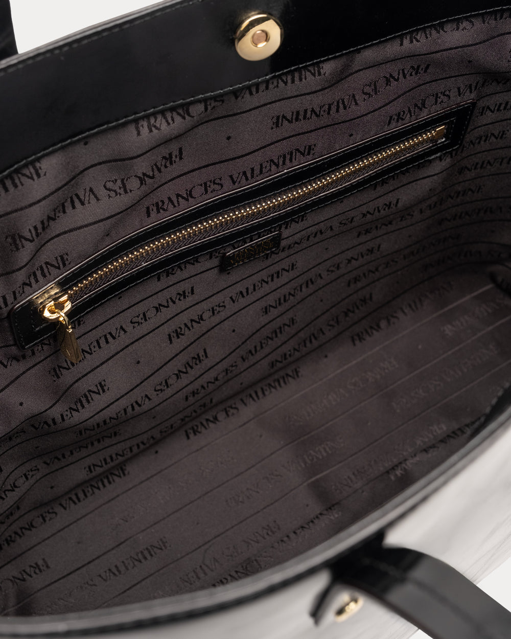 Trixie Tote - Glazed Leather Black - Frances Valentine