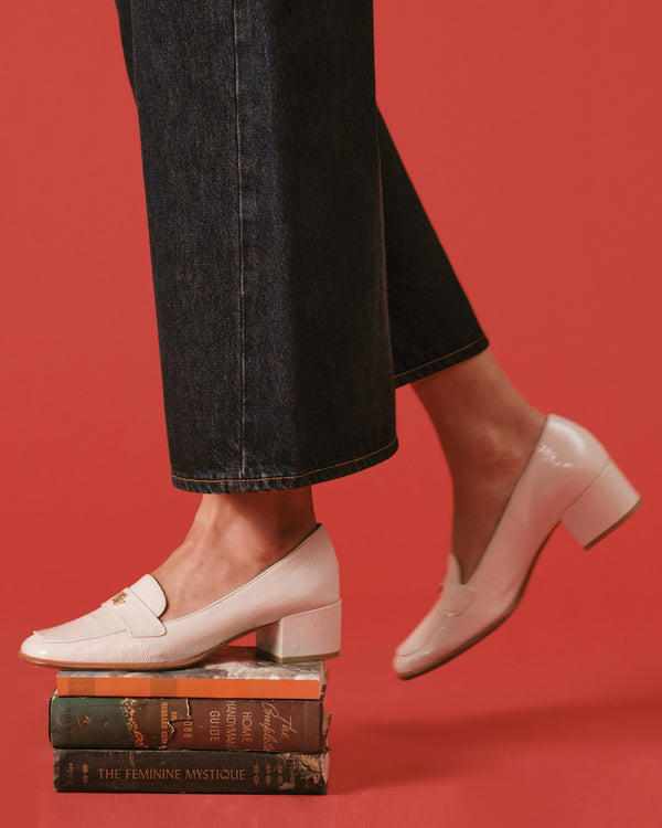 Twiggy Crinkle Soft Patent Loafer Heels Frances Valentine
