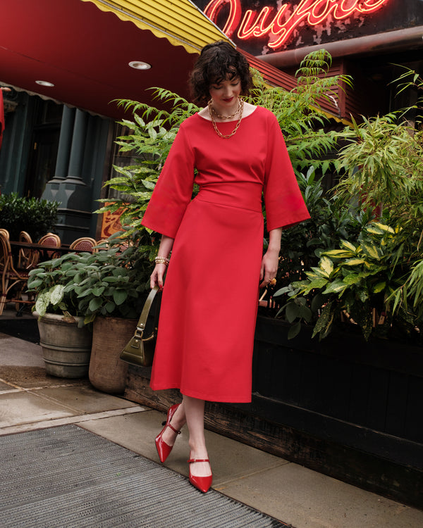 Whitney Wrap Dress - Red - Frances Valentine