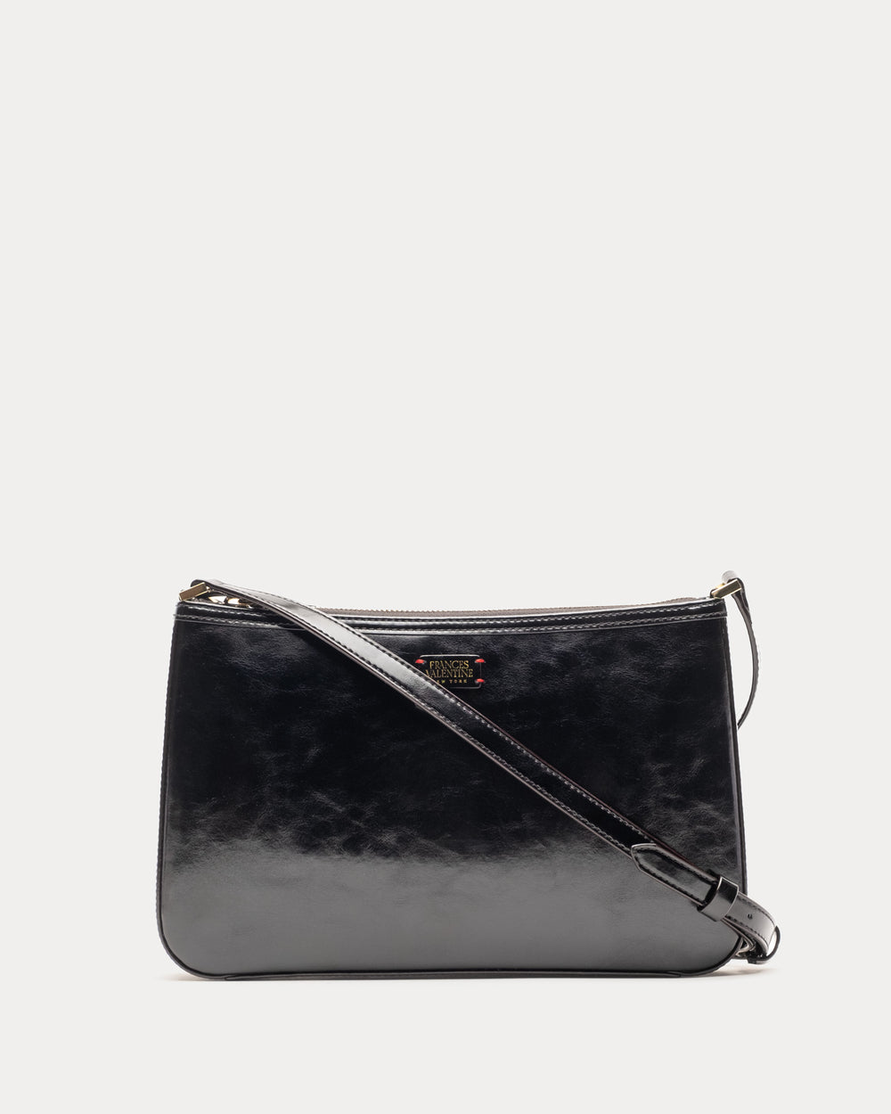 Poppy Crossbody - Glazed Leather Black - Frances Valentine