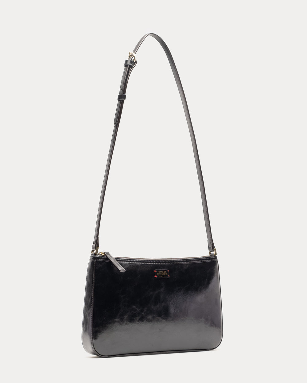 Poppy Crossbody - Glazed Leather Black - Frances Valentine