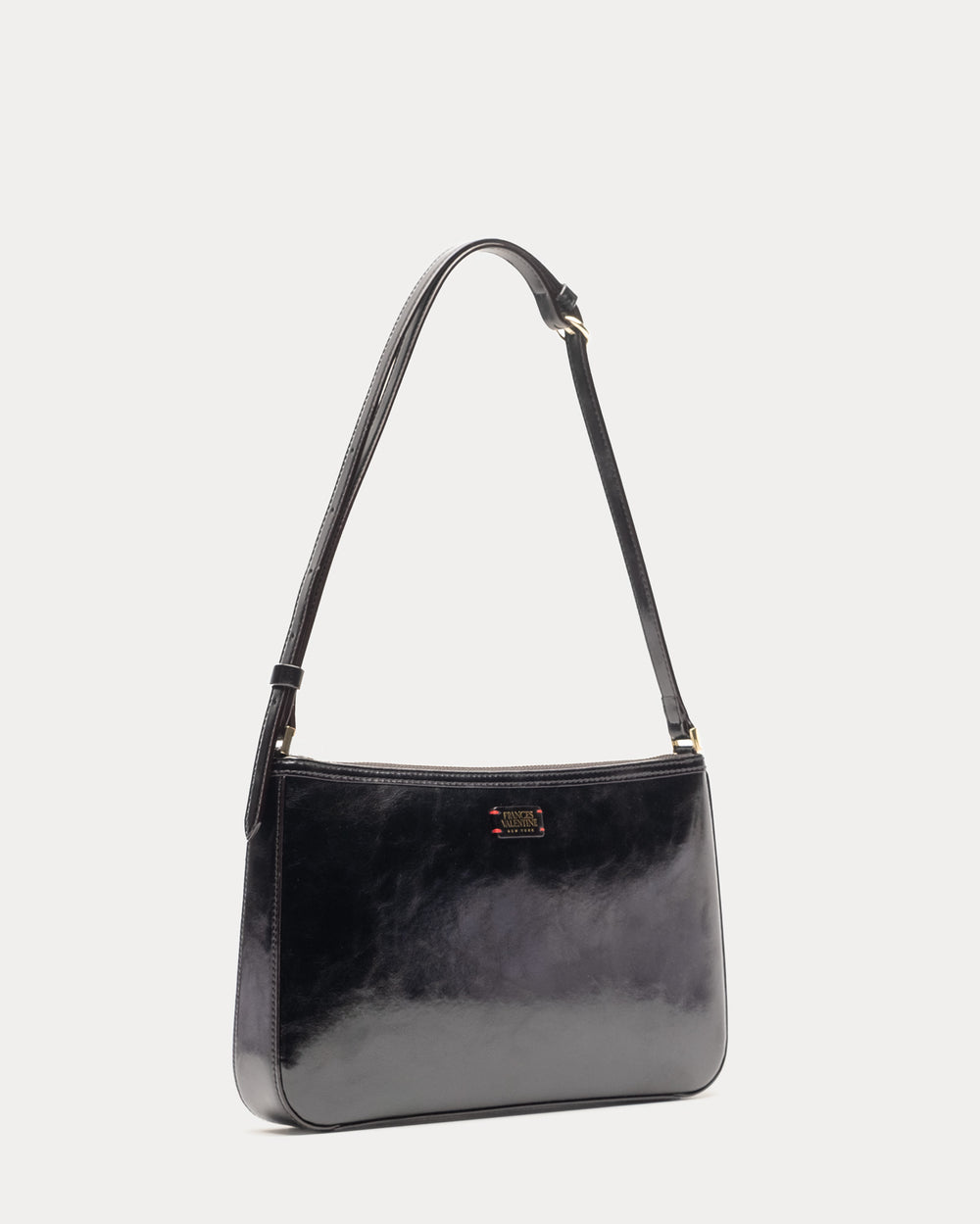Poppy Crossbody - Glazed Leather Black - Frances Valentine