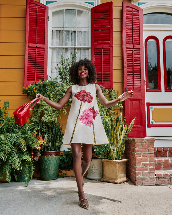 Alice Shift Dress - Oyster Poppy