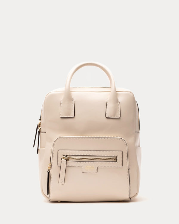 Small Casey Backpack - Glazed Leather Oyster - Frances Valentine