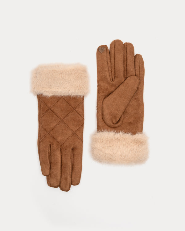 Faux Fur Cuff Glove - Camel Gloves & Mittens Frances Valentine