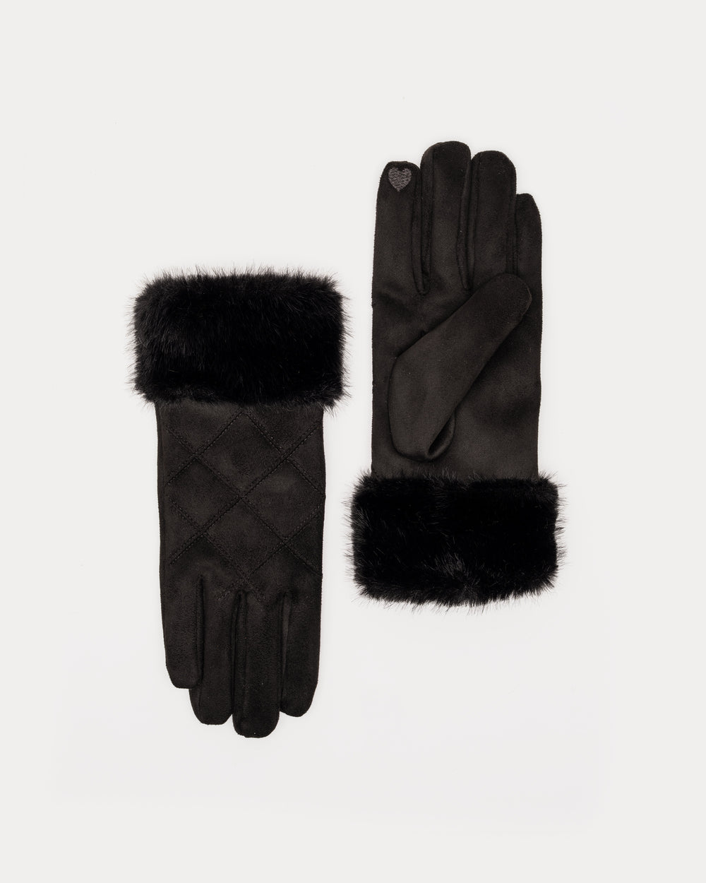 Faux Fur Cuff Glove - Black Gloves & Mittens Frances Valentine