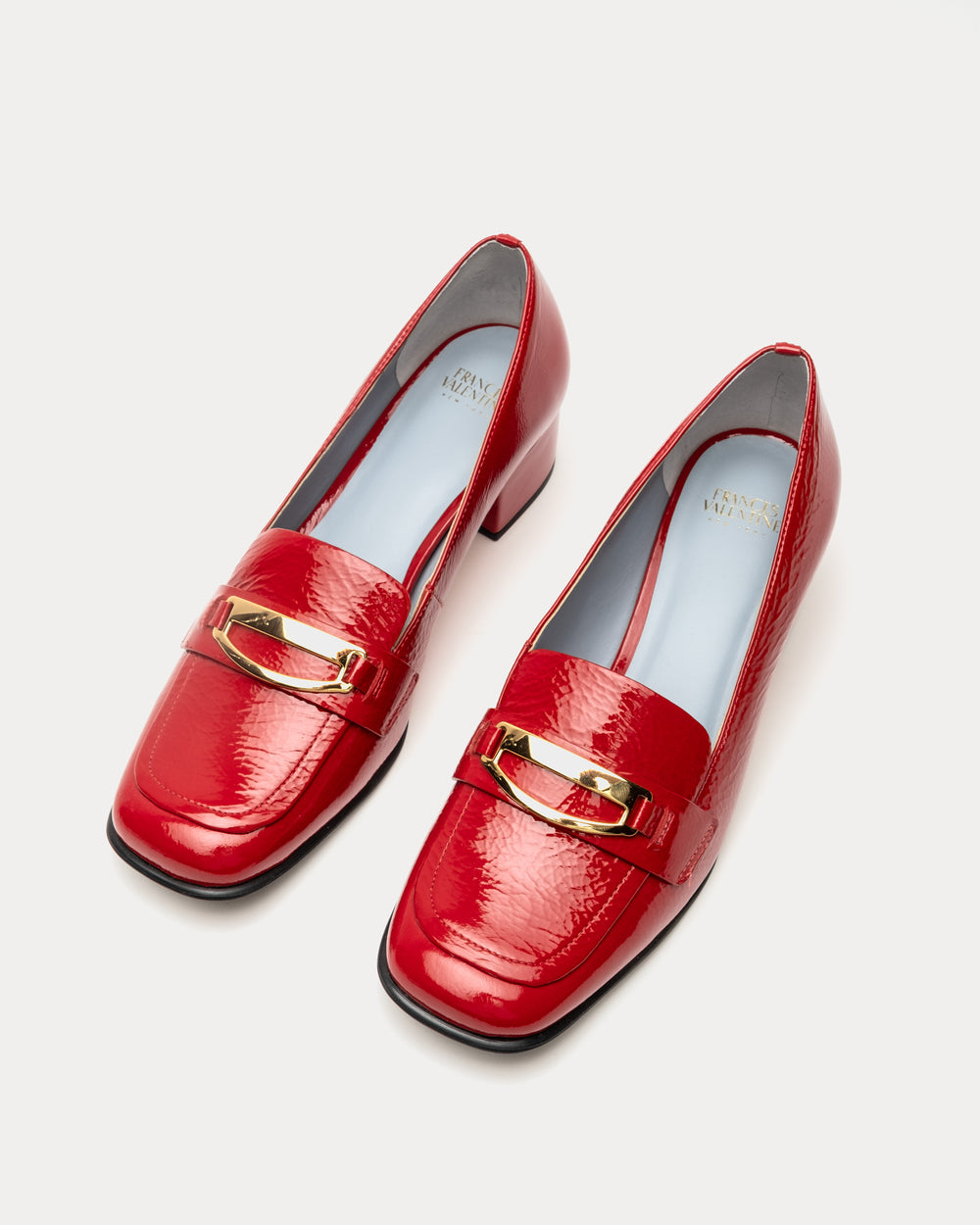 MTM Loafer - Crinkled Leather Red Frances Valentine