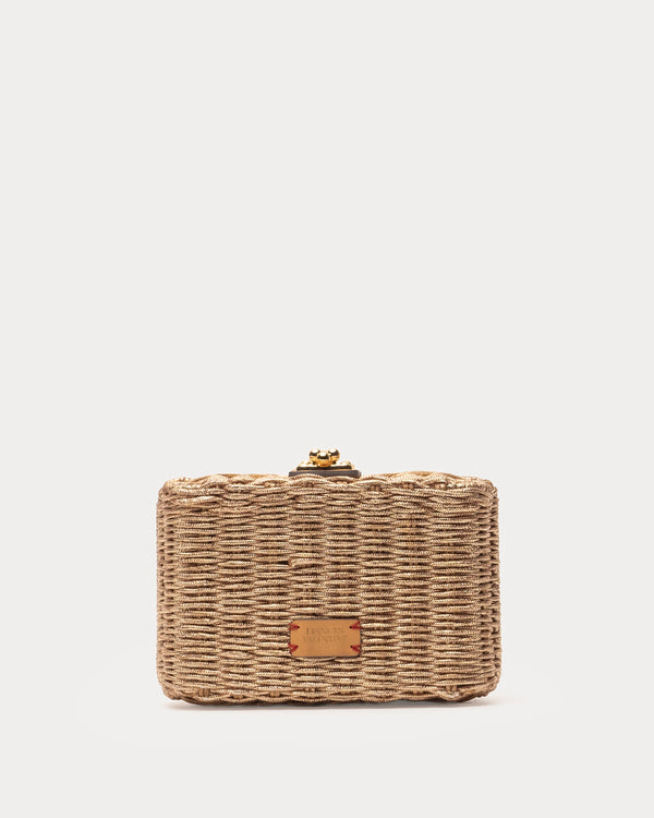 Paige Wicker Clutch - Gold - Frances Valentine