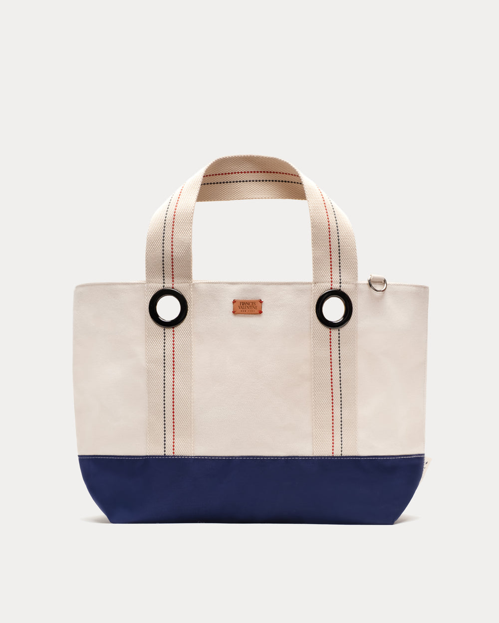Summer Tote Cotton Canvas Cotton Natural/Navy OS Frances Valentine
