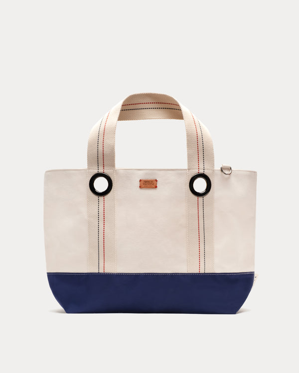 Summer Tote Cotton Canvas Cotton Natural/Navy OS Frances Valentine