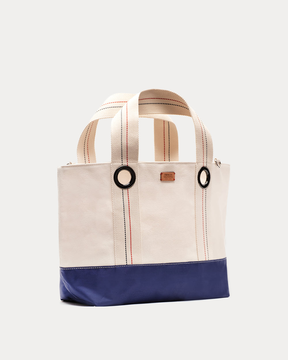 Summer Tote Cotton Canvas Cotton Natural/Navy OS Frances Valentine