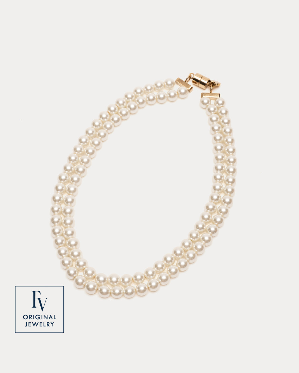 FV Duchess Double Strand Pearl Necklace - Gold Jewelry Frances Valentine