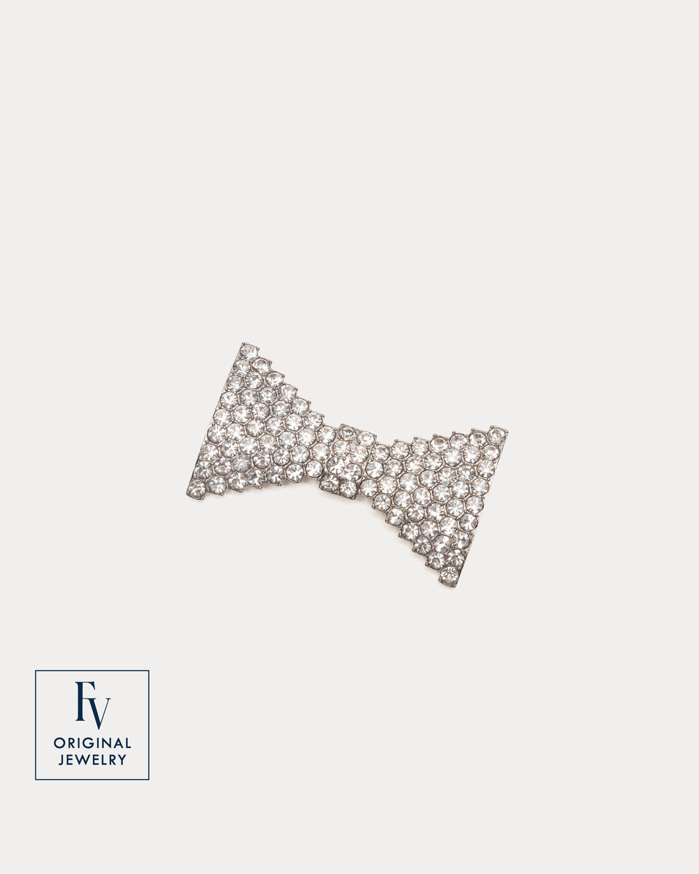 FV Crystal Bow Hairclip - Silver Hair Accessory Frances Valentine